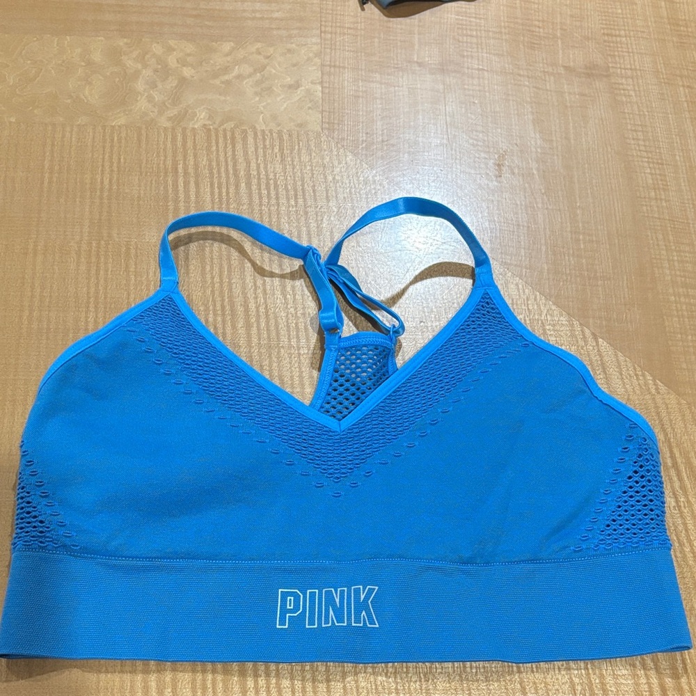 PINK Victoria's Secret Women's Blue Sports Bra Size m